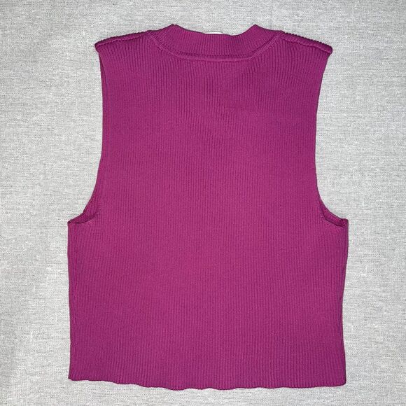 Happily Grey | Pink Ribbed Sleeveless Crop Top | Large - Picture 2 of 5
